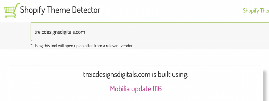 Shopify theme detector example