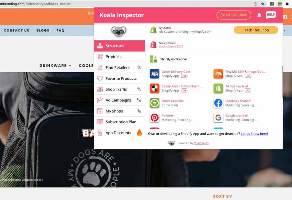 koala inspector identify shopify themes and apps